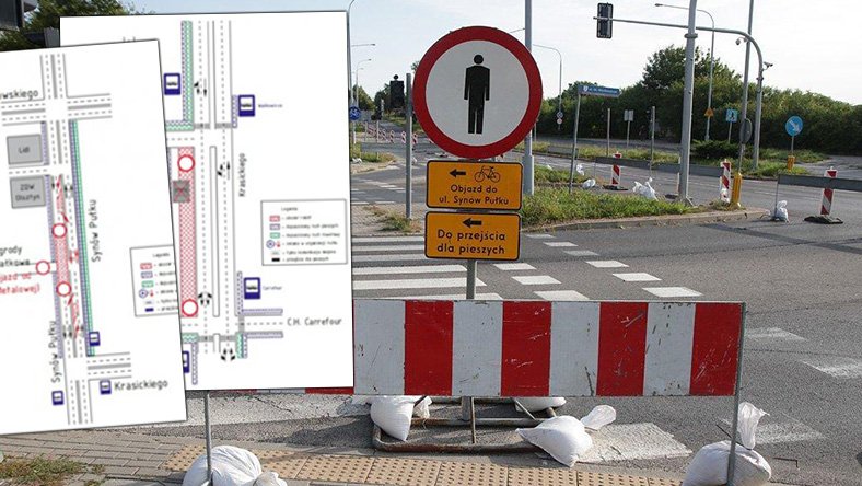 Budowa drugiej nitki linii tramwajowych. Kolejne utrudnienia dla kierowców i pieszych [SCHEMATY] (fot. Łukasz Kozłowski / Olsztyn.com.pl)