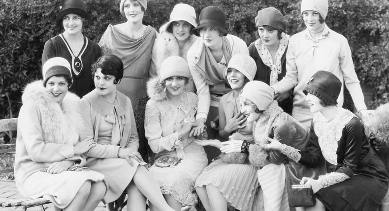 Mary Pickford (front center) and other Warner Brothers' actresses at her tea party in 1928.John Springer Collection/Contributor/CORBIS/Corbis via Getty Images