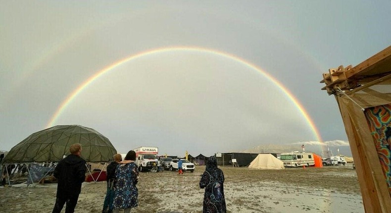 Despite the setbacks, a double rainbow shone over Black Rock City on Saturday.