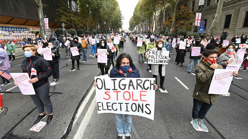 Protest w Tbilisi, 18.11.2020 r.