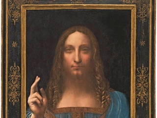 „Salvator Mundi” autorstwa Leonarda da Vinci sprzedany w Domu Aukcyjnym Christie’s 15 listopada 2017 roku za 450,3 mln dol.