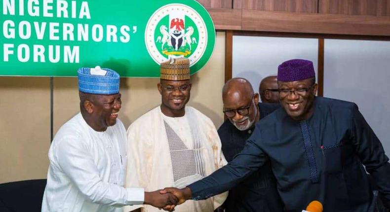 Governors; Abdulaziz Yari, Yahaya Bello, Rotimi Akeredolu and Kayode Fayemi [KOKO TV]