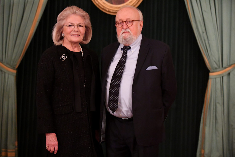 Elżbieta Penderecka i Krzysztof Penderecki w 2017 r.