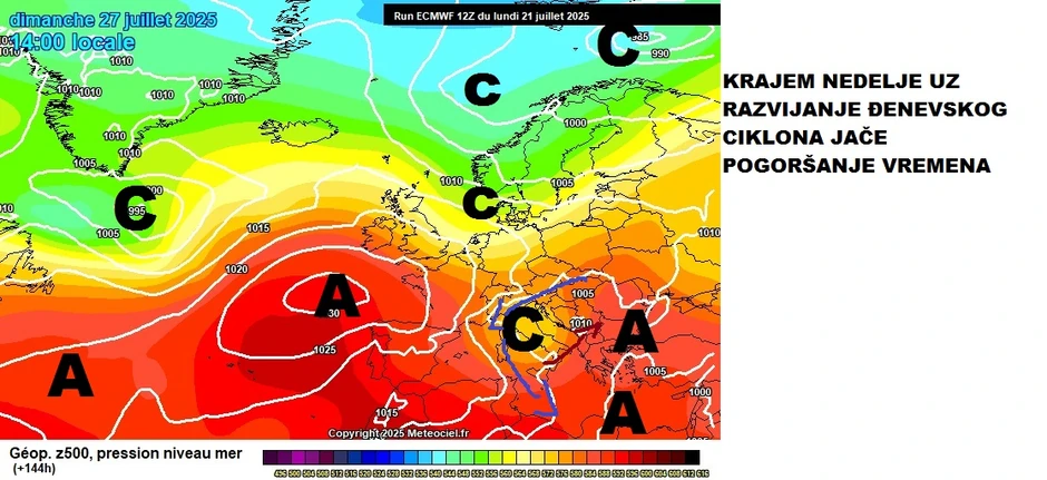 Pogoršanje vremena u drugom delu ove nedelje