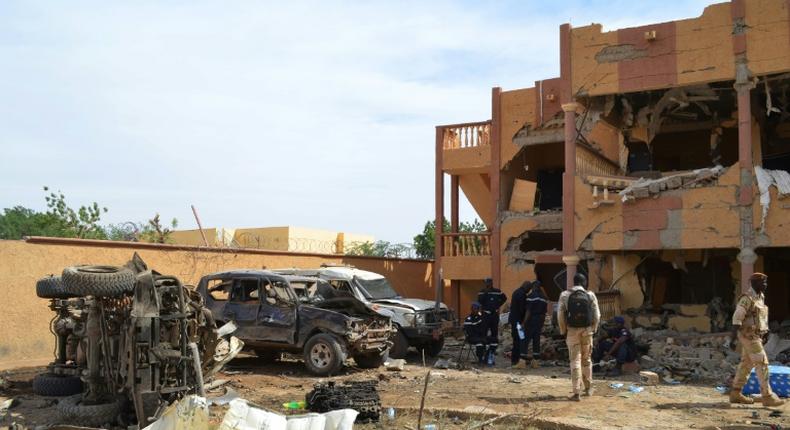 Blast: Aftermath of a suicide car bomb in Gao, northern Mali, last November that targeted a residential area used by UN sub-contractors. Three civilians were killed and around 30 were injured