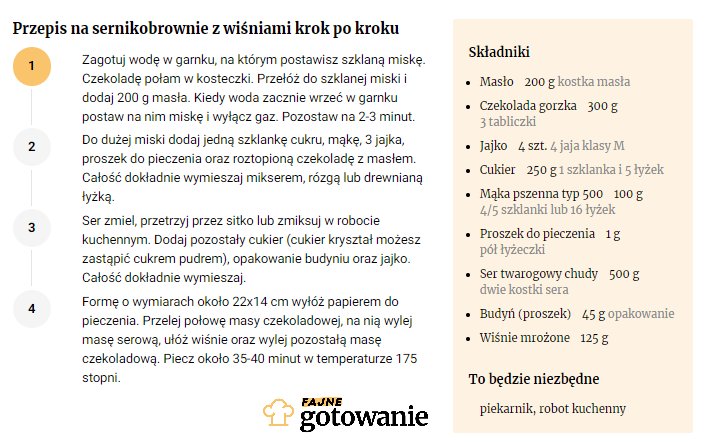 Przepis na sernikobrownie z wiśniami