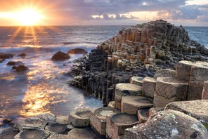 Sunset at Giants causeway