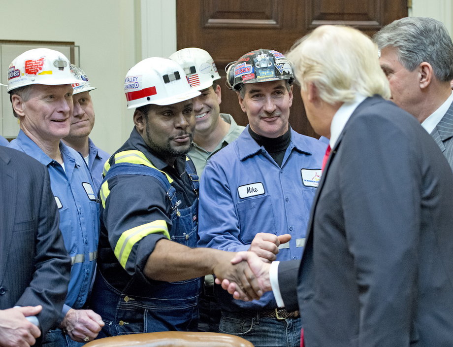 Trump meeting with coal miners.