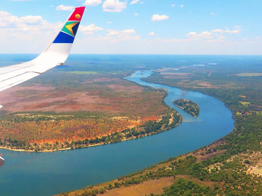 After a number of connecting flights, the couple landed in Livingstone, Zambia, on the snaking Zambezi River.
