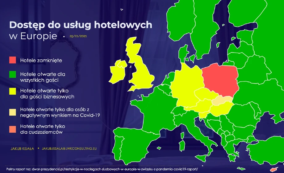 Dostęp do usług hotelowych w Europie