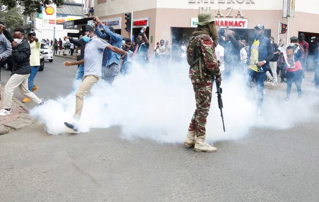 A photo of previous protests in Nairobi