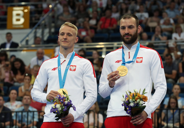 Igrzyska Europejskie: Łukasz Jaworski i Artur Zakrzewski zdobyli złoto w skokach na trampolinie