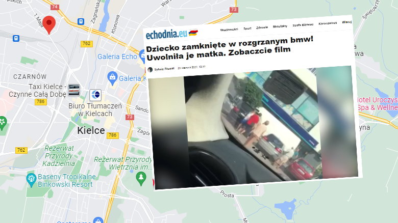 W Kielcach w zamkniętym bmw utknęło dwuletnie dziecko