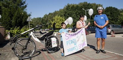 Niezwykły kolarz przyjechał do Katowic