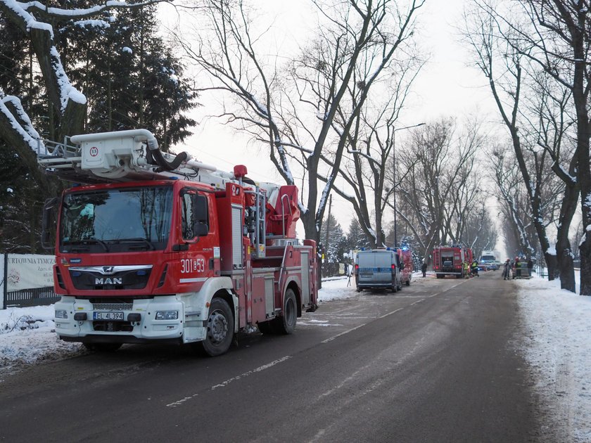 Pożar magazynu mebli w Łodzi