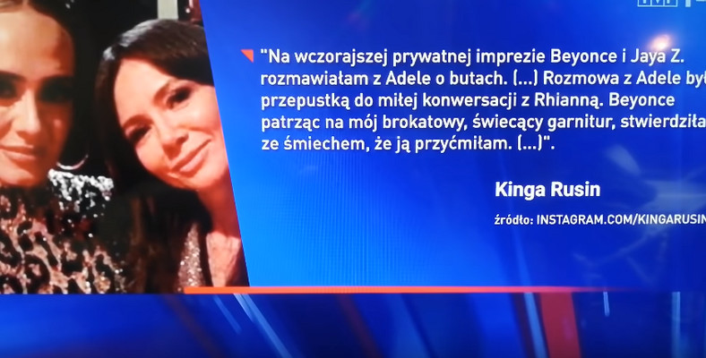 Fragment materiału o Kindze Rusin w "Wiadomościach TVP"