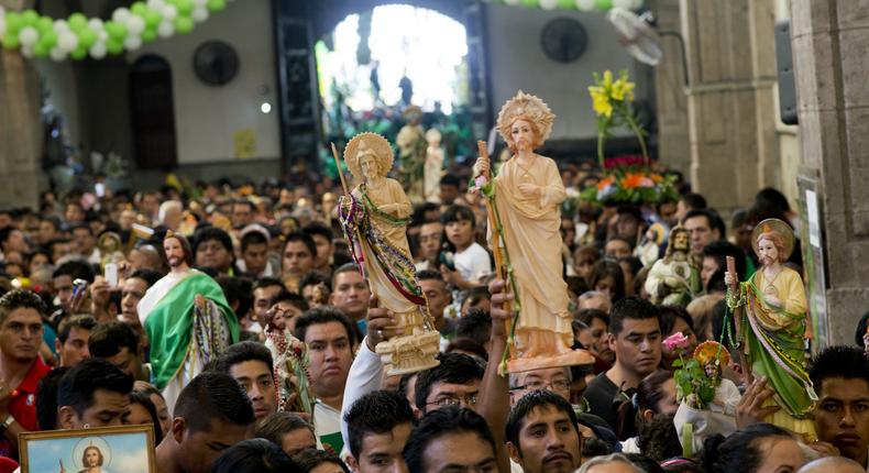 Saint Jude Thaddeus procession in Mexico city