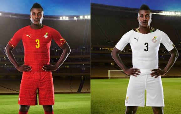 Ghana's home and away jerseys for 2014 World Cup