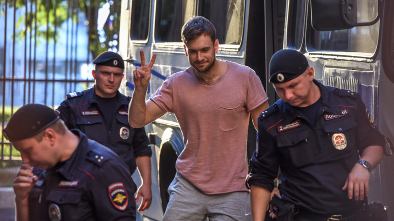 Piotr Wierziłow aresztowany w Moskwie w 2018 r.