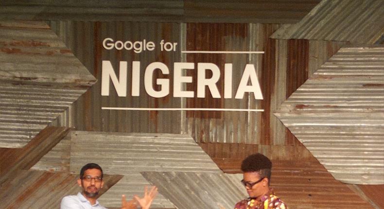 Sundar Pichai, Head of Google during one of the segments at the 'Google for Nigeria' week event.  