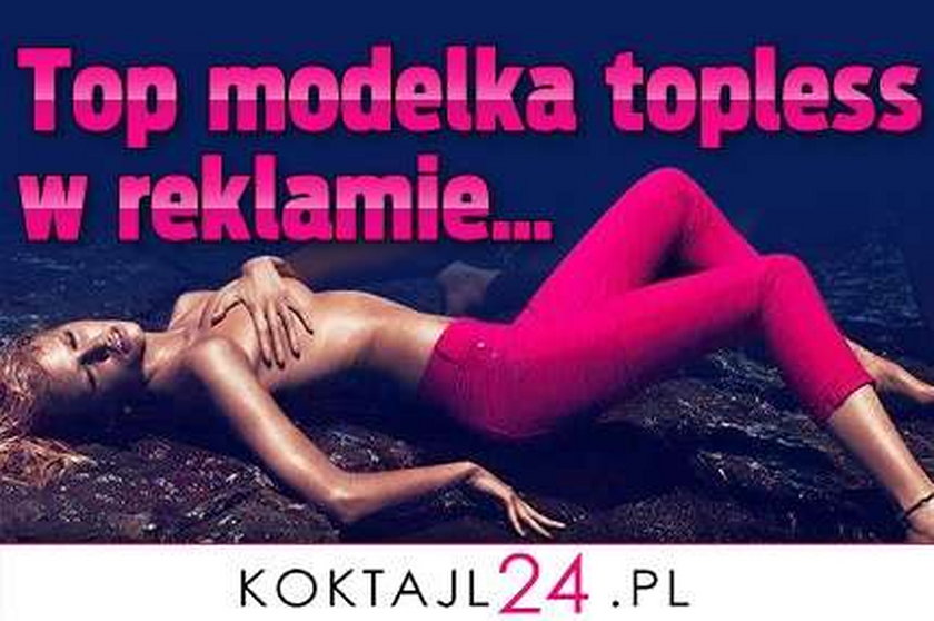 Top modelka topless w reklamie...