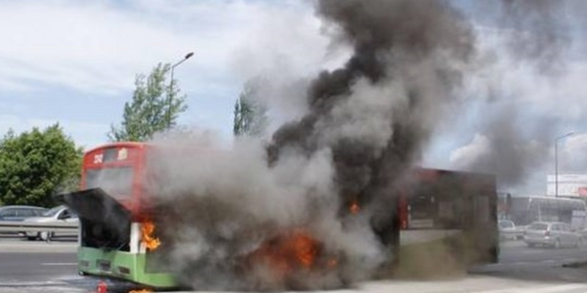 Pożar autobusu w Lublinie