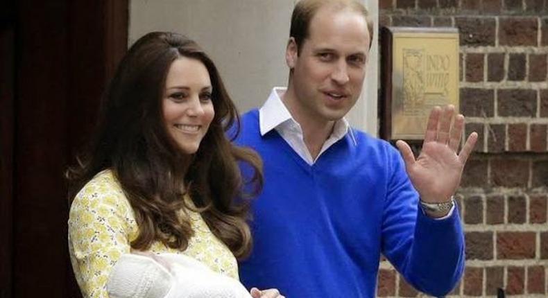 Prince Williams waves at well wishers as Kate Middleton smiles to the waiting crowd