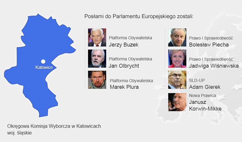 Posłowie, którzy dostali się do Parlamentu Europejskiego - woj. śląskie