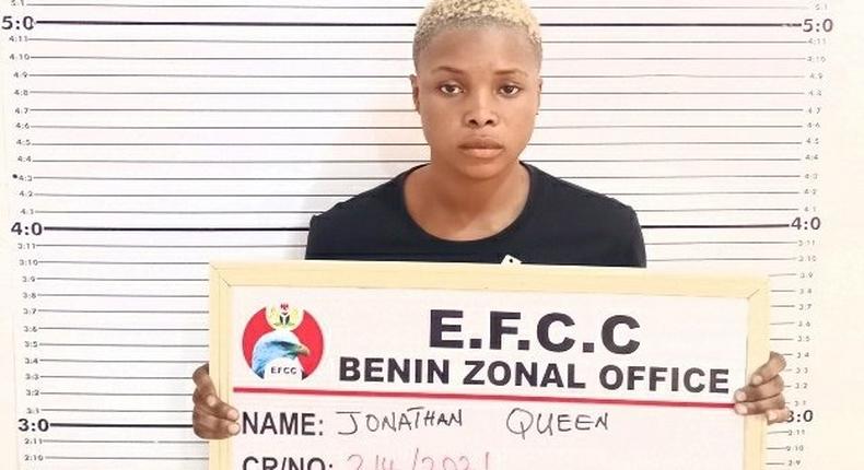 Jonathan Queen was allegedly posing as a Bitcoin expert on Instagram to dupe unsuspecting victims [EFCC]