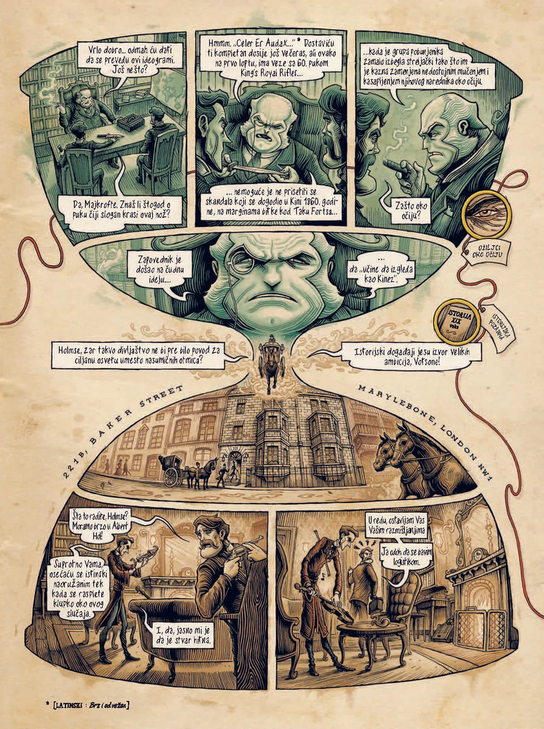 U glavi Šerloka Holmsa 1-2; Autori: Lijeron/Daan; Format: 240 x 320 mm; Broj strana: 48 + 48; Povez: Tvrd; Kolor; Izdavači: Makondo/Beli put       