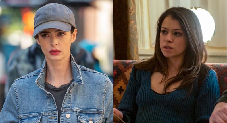 Krysten Ritter in Orphan Black: Echoes and Tatiana Maslany in Orphan Black.Sophie Giraud / Christos Kalohoridis / BBC America