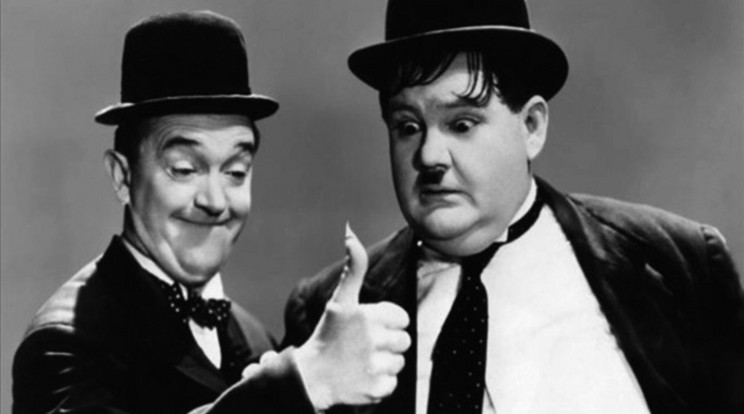 A börleszk hőskorának két nagy alakja: Oliver Hardy és Stan Laurel