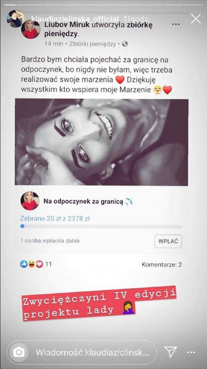 Internetowa zbiórka Liubov Miruk