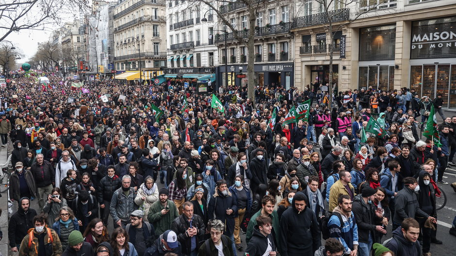 Protestujący we Francji, 23 marca 2023 r. 