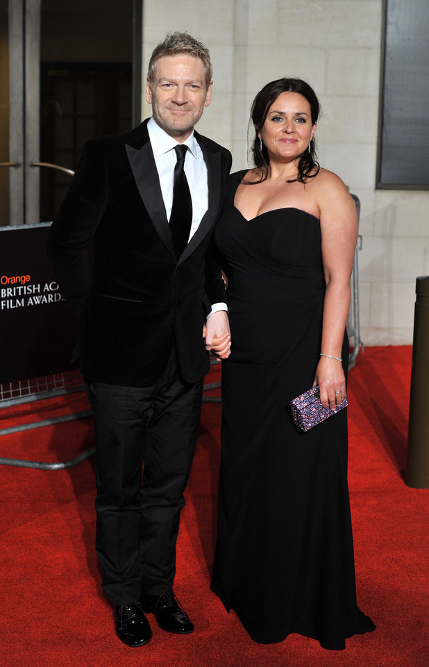 Kenneth Branagh i jego żona Lindsay Brunnock, BAFTA 2012, fot. PAP/EPA