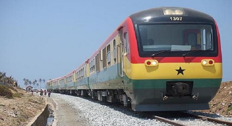 Train moving from Tema to Accra