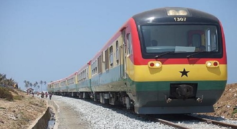 Train moving from Tema to Accra