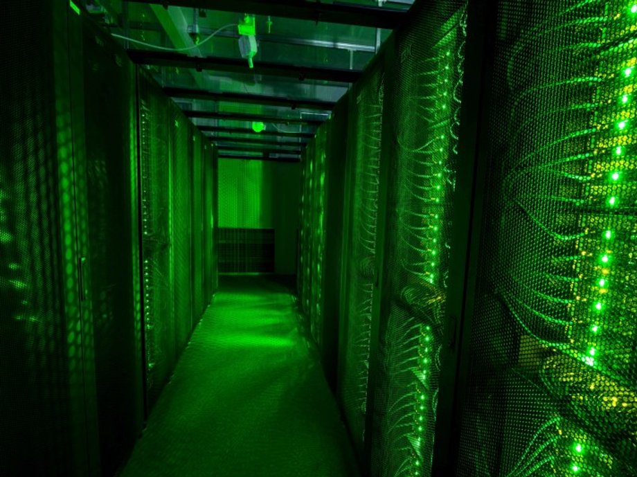 Servers for data storage are seen at Advania's Thor Data Center in Hafnarfjordur, Iceland