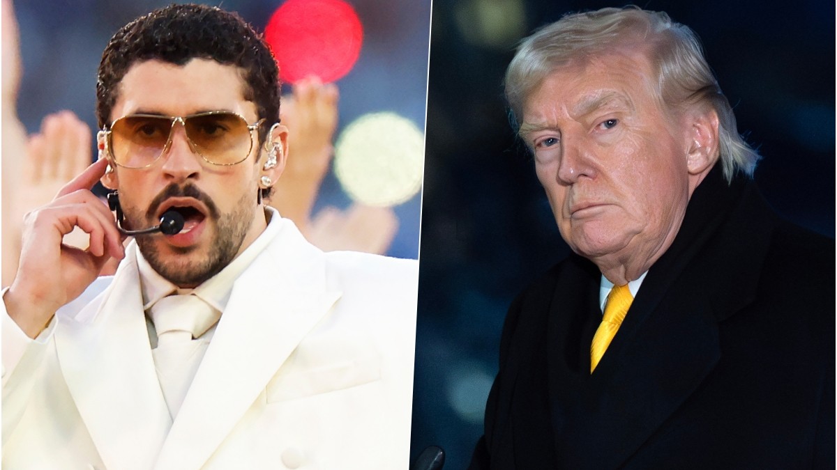 Portorikánský spevák a raper Bad Bunny a prezident USA Donald Trump. 