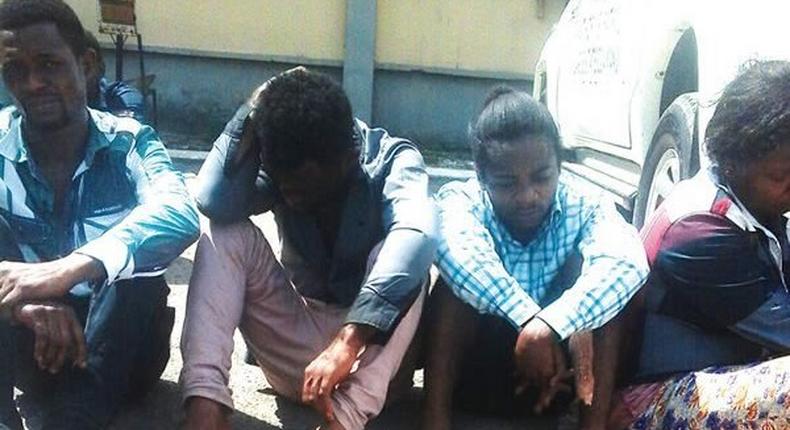 Suspects of fake money syndicate paraded by the Police