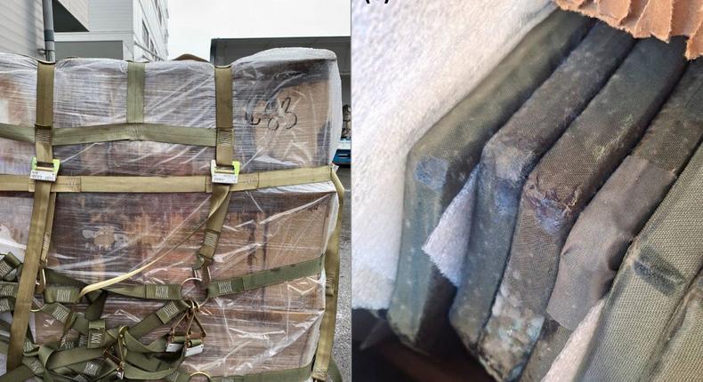 Moldy body armor plates were delivered to Taiwan in December, the OIG said.Office of the Inspector General