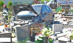 17-latek wjechał na cmentarz, zniszczył 14 nagrobków