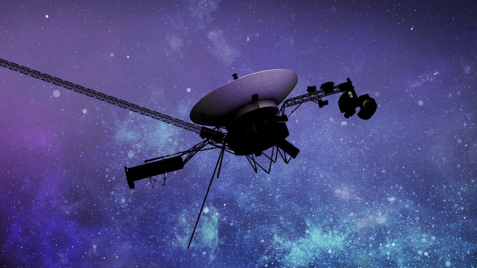 Artystyczna wizja Voyagera w przestrzeni kosmicznej