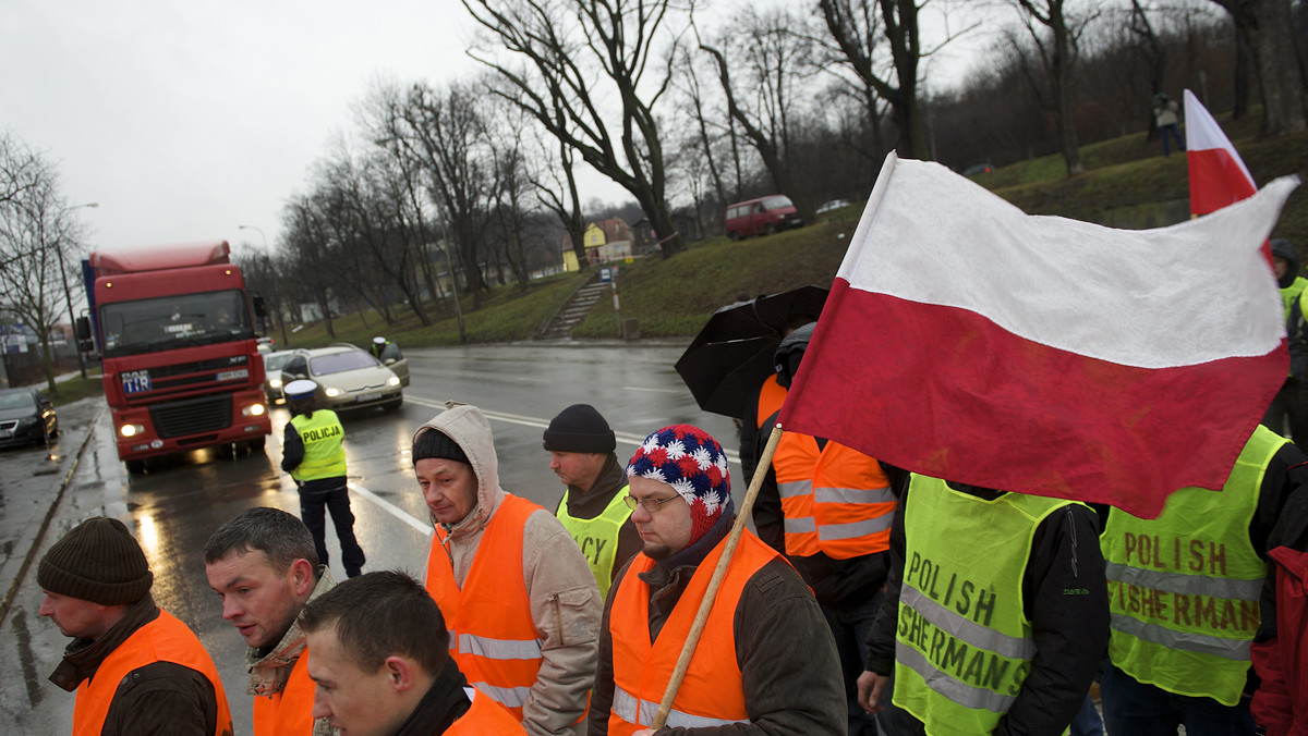 Protest rybaków w Gdańsku