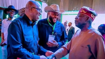 L-R: Labour Party (LP) presidential candidate, Peter Obi; Zenith Labour Party (ZLP), Dan Nwanyanwu; and All Progressives Congress (APC) presidential candidate, Bola Tinubu [Twitter/@FSyusuf]