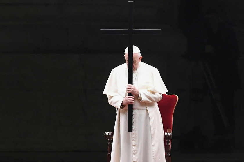 Pope Francis leads the Via Crucis (Way of the Cross) procession during Good Friday celebrations in V