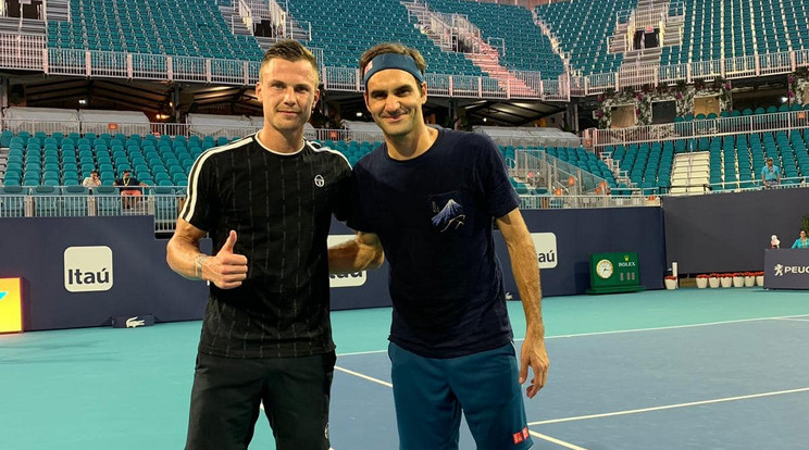 Fucsovics Márton örült annak, hogy újra Roger Federerrel edzhetett / Fotó: Facebook