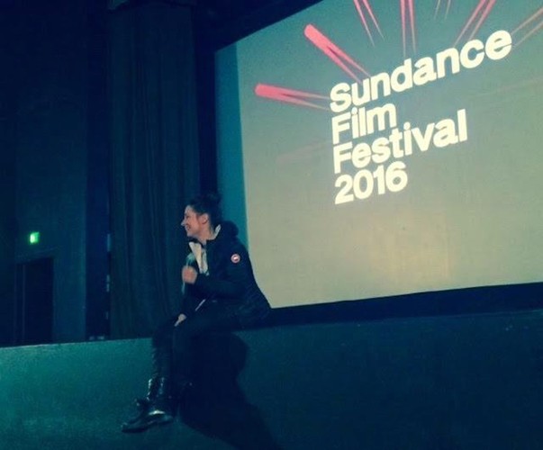 Agnieszka Smoczyńska na spotkaniu z publicznością po pierwszym pokazie 'Córek dancingu'