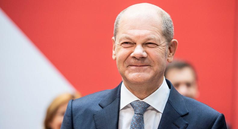 Olaf Scholz, chancellor candidate for the SPD, September 27 in Berlin, Germany.
