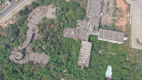 Drone view of the dilapidating Gateway Hotel, Ota in Ogun State. (Ayoola Salako)